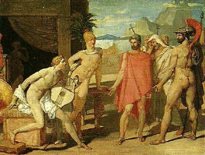 Jean Auguste Dominique Ingres akilles mottager i sitt talt agamenons sandebud Sweden oil painting art